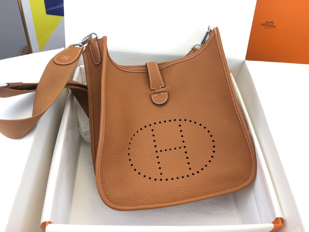 에르메스 에블린29 골드브라운 은장 끌레망스 가죽